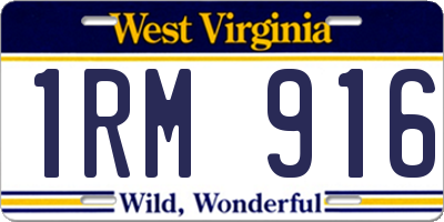 WV license plate 1RM916