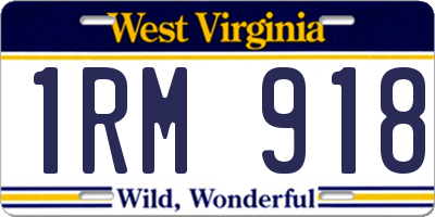 WV license plate 1RM918