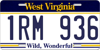 WV license plate 1RM936