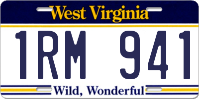 WV license plate 1RM941