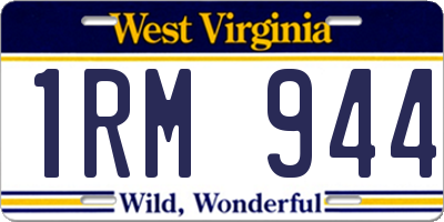 WV license plate 1RM944