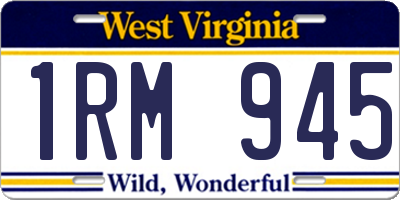 WV license plate 1RM945