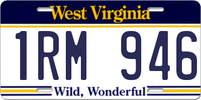 WV license plate 1RM946