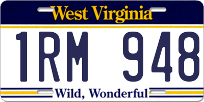 WV license plate 1RM948