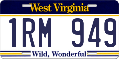 WV license plate 1RM949