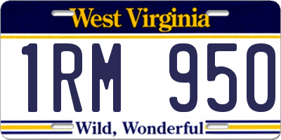 WV license plate 1RM950
