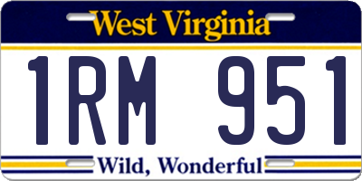 WV license plate 1RM951