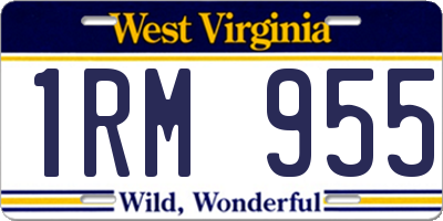 WV license plate 1RM955