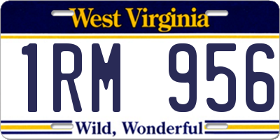 WV license plate 1RM956