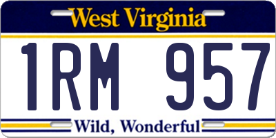 WV license plate 1RM957
