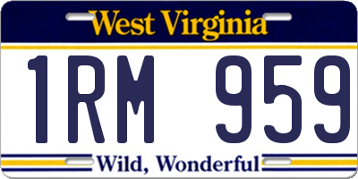 WV license plate 1RM959