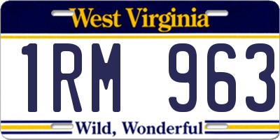 WV license plate 1RM963