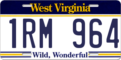 WV license plate 1RM964