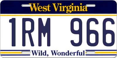 WV license plate 1RM966