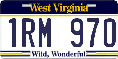WV license plate 1RM970