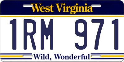 WV license plate 1RM971
