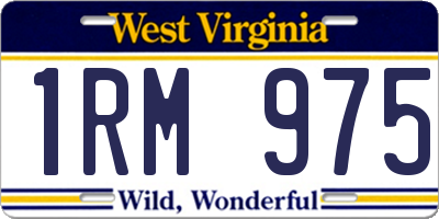 WV license plate 1RM975