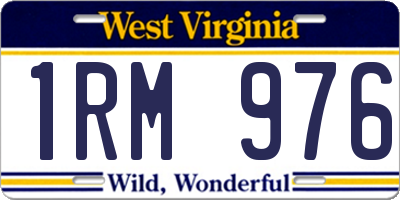 WV license plate 1RM976