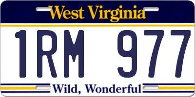 WV license plate 1RM977