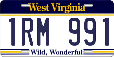 WV license plate 1RM991