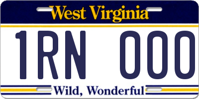 WV license plate 1RN000