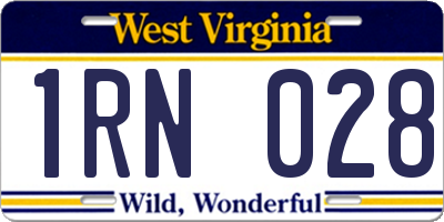 WV license plate 1RN028
