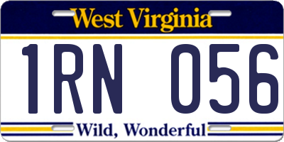 WV license plate 1RN056