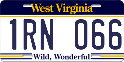 WV license plate 1RN066