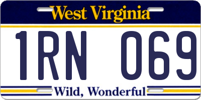 WV license plate 1RN069
