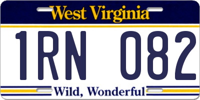 WV license plate 1RN082