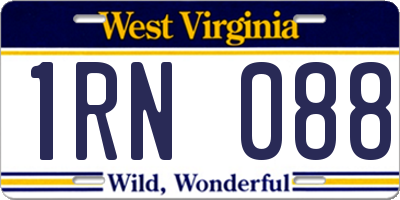 WV license plate 1RN088