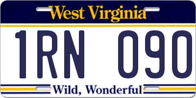 WV license plate 1RN090