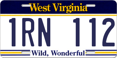 WV license plate 1RN112