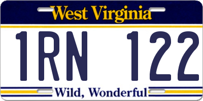 WV license plate 1RN122
