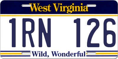 WV license plate 1RN126