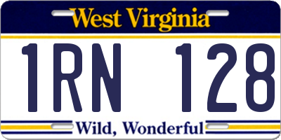 WV license plate 1RN128
