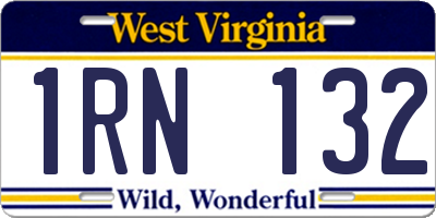 WV license plate 1RN132