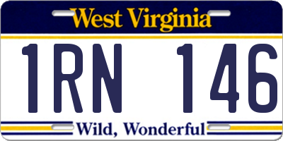 WV license plate 1RN146