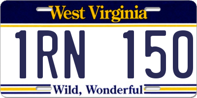 WV license plate 1RN150