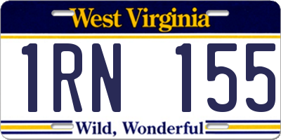 WV license plate 1RN155