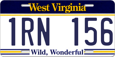 WV license plate 1RN156