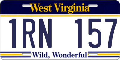 WV license plate 1RN157