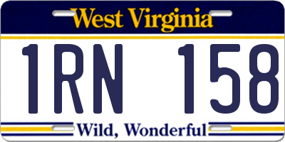 WV license plate 1RN158