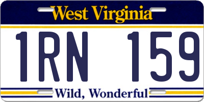 WV license plate 1RN159
