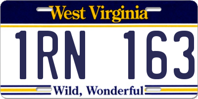 WV license plate 1RN163