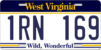 WV license plate 1RN169