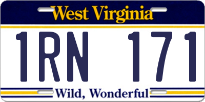 WV license plate 1RN171