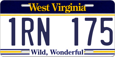 WV license plate 1RN175