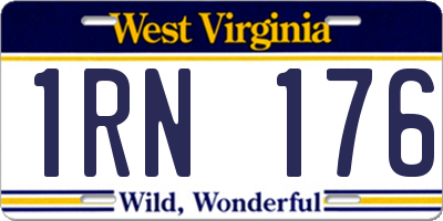 WV license plate 1RN176