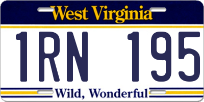WV license plate 1RN195